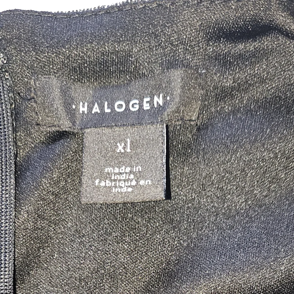 NWT Halogen Metallic Silver And Black Midi Dress
